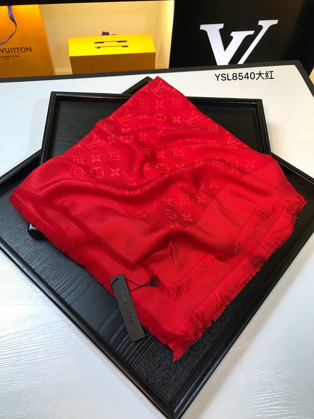 2020 louis vuitton top quality silk scarf L568 red