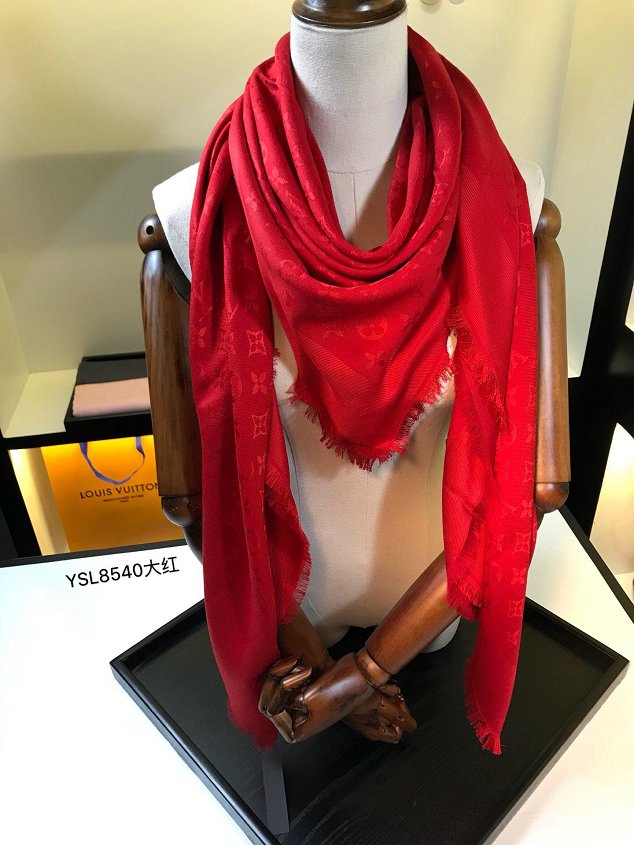 2020 louis vuitton top quality silk scarf L568 red