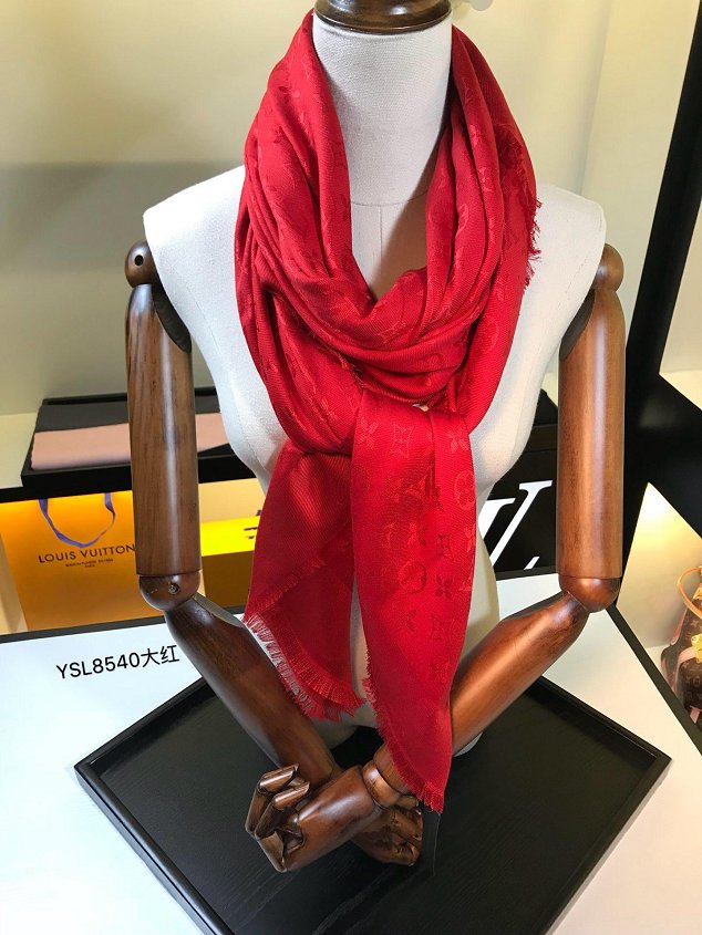 2020 louis vuitton top quality silk scarf L568 red