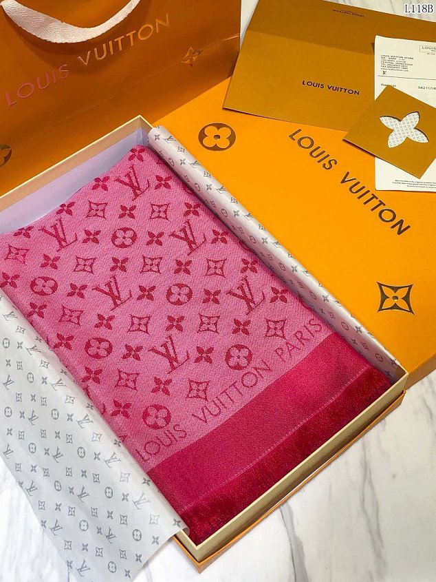 2020 louis vuitton top quality silk scarf L568 rose red