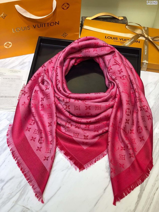 2020 louis vuitton top quality silk scarf L568 rose red