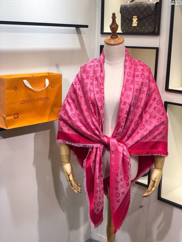 2020 louis vuitton top quality silk scarf L568 rose red