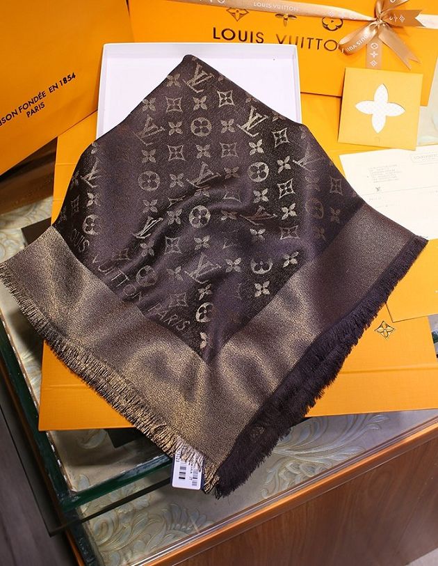 2020 louis vuitton top quality silk scarf L568 coffee