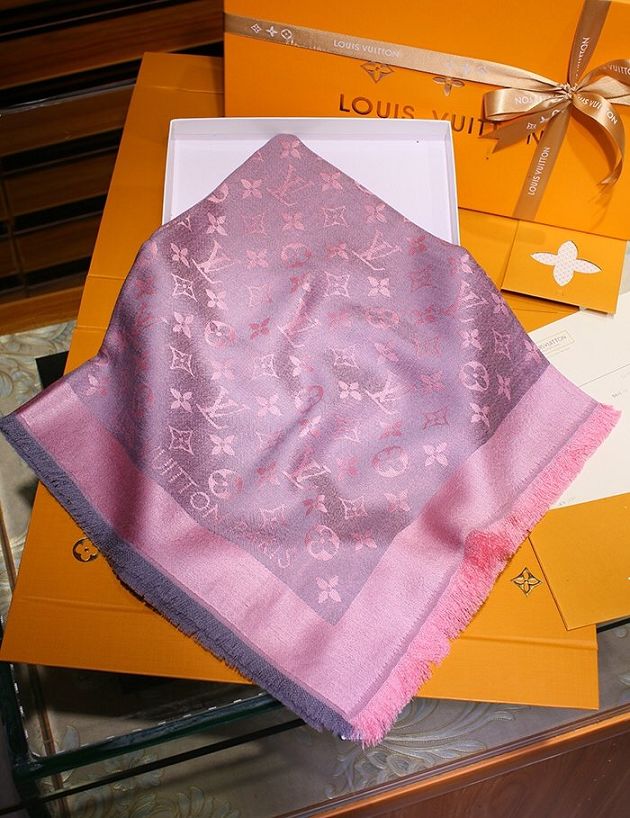 2020 louis vuitton top quality silk scarf L568 pink&grey