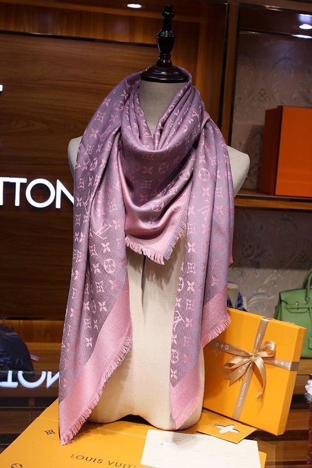 2020 louis vuitton top quality silk scarf L568 pink&grey