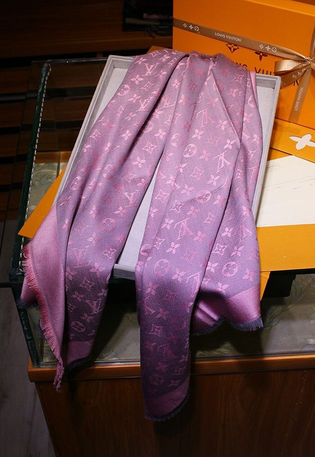 2020 louis vuitton top quality silk scarf L568 pink&grey