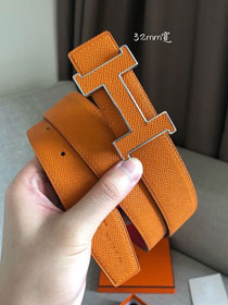 Hermes original epsom leather constance 2 belt 32mm H064550 orange
