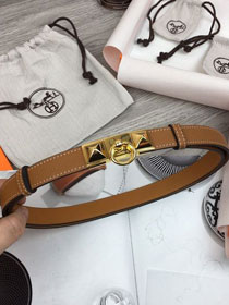 Hermes original epsom leather rivale belt 18mm H076307 coffee