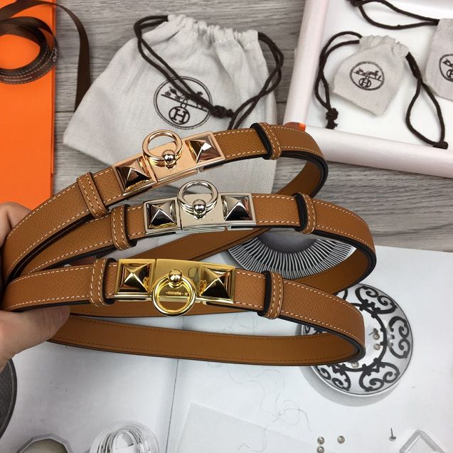 Hermes original epsom leather rivale belt 18mm H076307 coffee