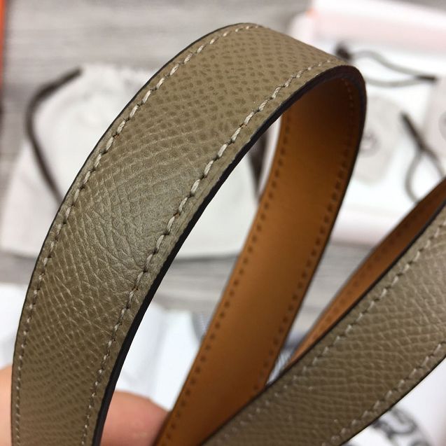 Hermes original epsom leather rivale belt 18mm H076307 grey