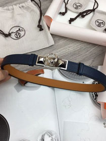 Hermes original epsom leather rivale belt 18mm H076307 navy blue