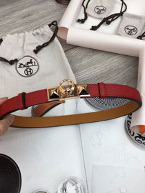 Hermes original epsom leather rivale belt 18mm H076307 red