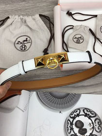 Hermes original epsom leather rivale belt 18mm H076307 white