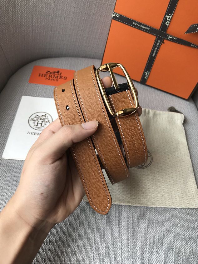 Hermes orignal epsom leather reversible belt 24mm H071450 coffee
