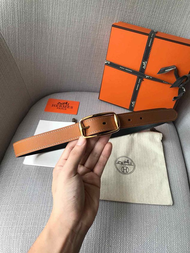 Hermes orignal epsom leather reversible belt 24mm H071450 coffee