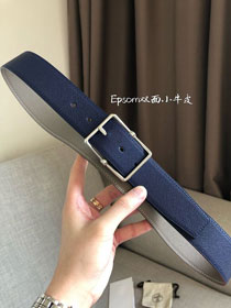 Hermes orignal epsom leather rouleau reversible belt 38mm H071436 blue