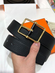 Hermes orignal togo leather reversible belt 32mm H071438 black