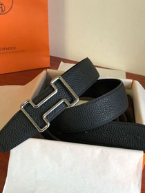 Hermes orignal togo leather reversible belt 32mm H077941 black