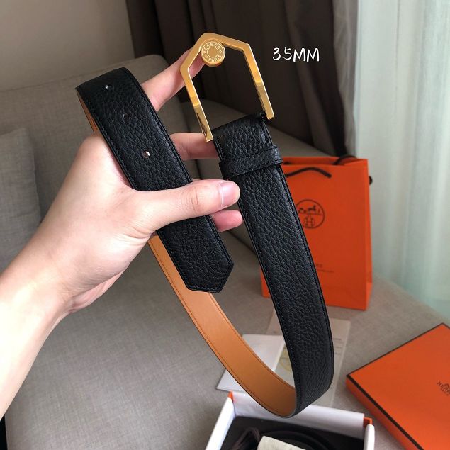 Hermes orignal togo leather reversible belt 32mm H077956 black