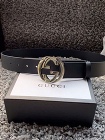 GG original calfskin belt with G buckle 370543 black