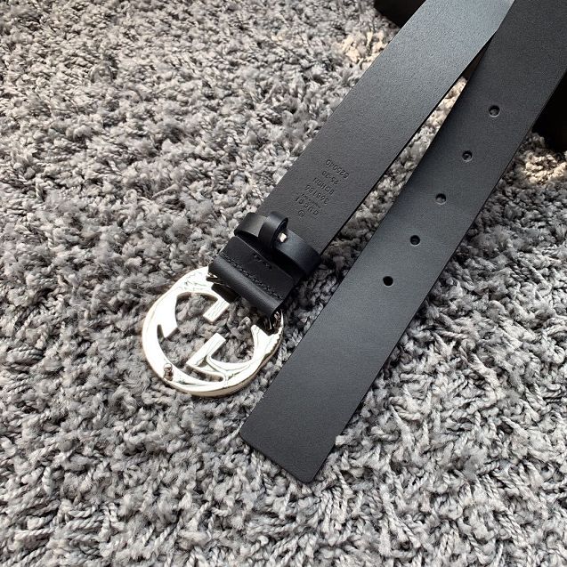GG original calfskin belt with G buckle 370543 black