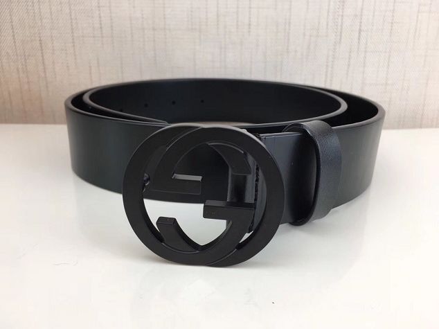 GG original calfskin belt with G buckle 370543 black