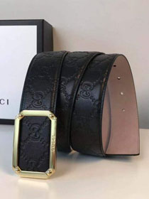 GG original signature calfskin belt 370544 black