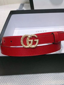 GG original calfskin torchon double G buckle 20mm belt 602071 red