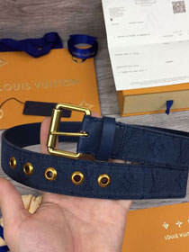 Louis vuitton monogram denim 35mm belt M0177U blue