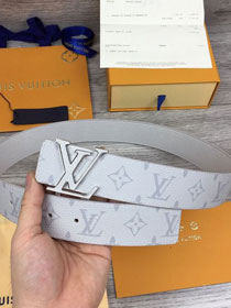 Louis vuitton monogram canvas Initiales 40MM belt M0159Q white