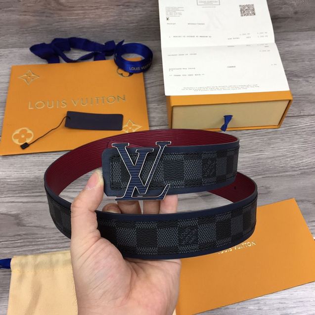 Louis vuitton damier Initiales 40mm belt M0050S