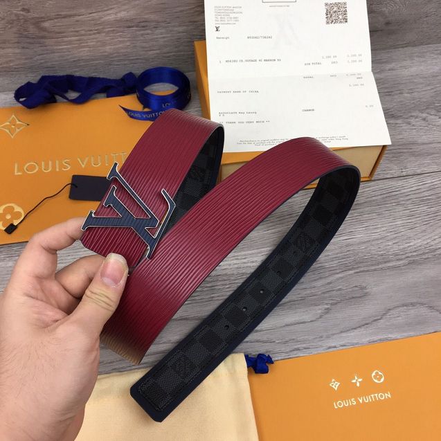 Louis vuitton damier Initiales 40mm belt M0050S