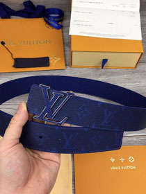 Louis vuitton monogram canvas Initiales 40MM belt M0159Q blue