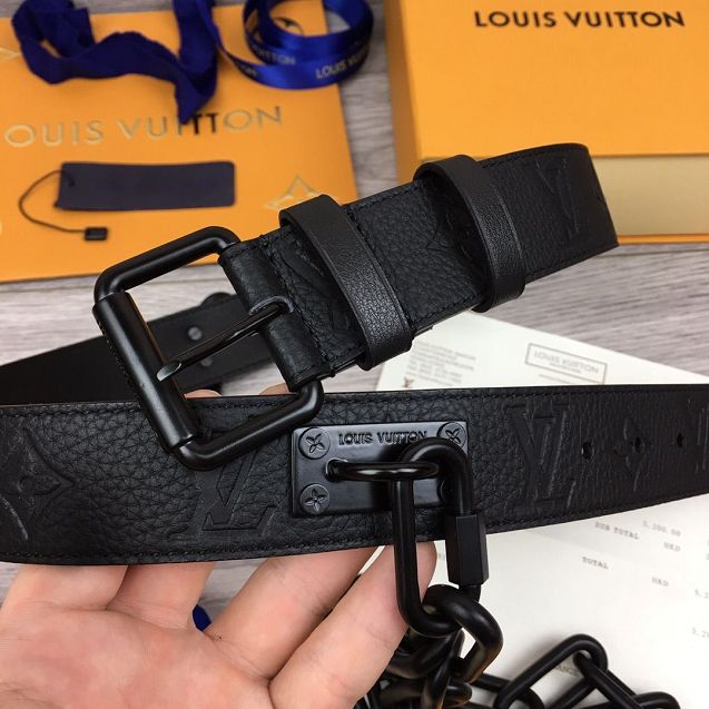 Louis vuitton monogram empreinte signature 35MM belt MP058T black