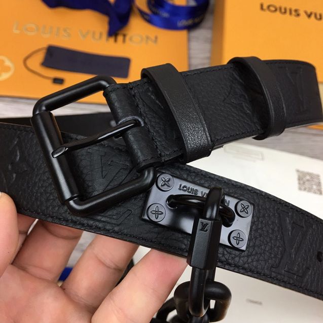 Louis vuitton monogram empreinte signature 35MM belt MP058T black