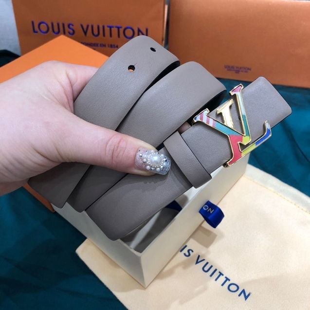Louis vuitton original calfskin 30mm belt M0176 pink