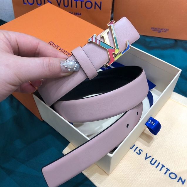 Louis vuitton original calfskin 30mm belt M0176 pink