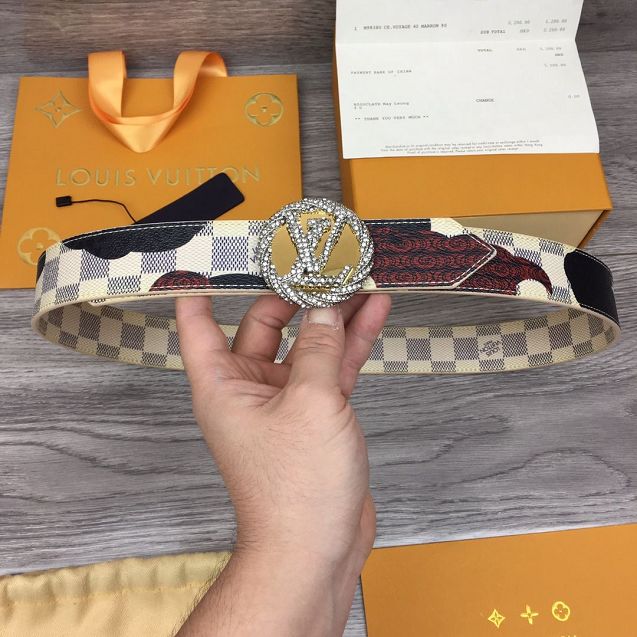 Louis vuitton original damier azur 35mm belt M0168 