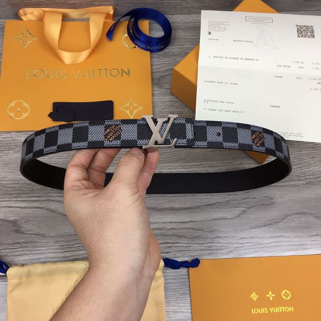 Louis vuitton original damier graphite 35mm belt M0190