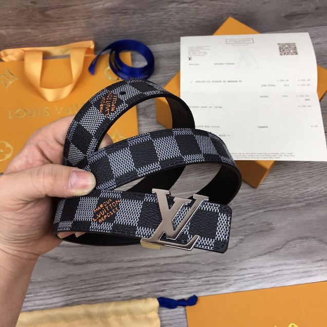 Louis vuitton original damier graphite 35mm belt M0190