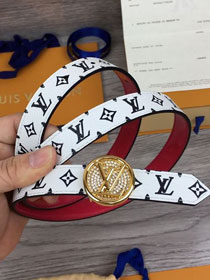 Louis vuitton original monogram 20mm belt M0185 red