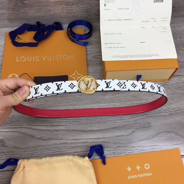 Louis vuitton original monogram 20mm belt M0185 red