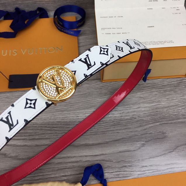 Louis vuitton original monogram 20mm belt M0185 red