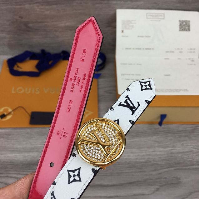 Louis vuitton original monogram 20mm belt M0185 red