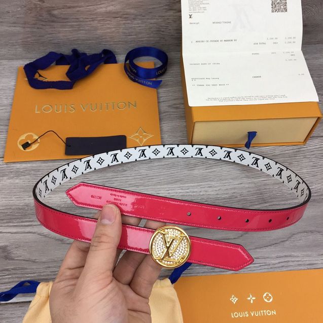Louis vuitton original monogram 20mm belt M0185 red