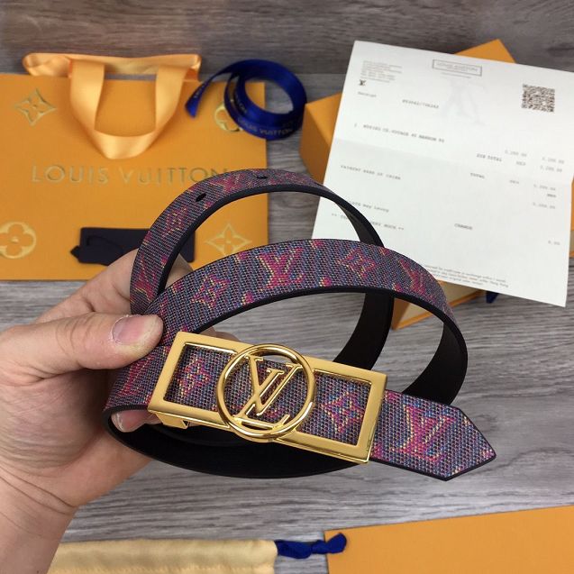 Louis vuitton original monogram 25mm belt M0173 red