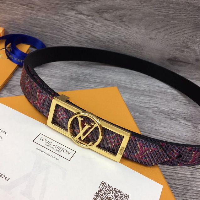 Louis vuitton original monogram 25mm belt M0173 red