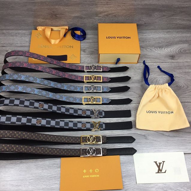 Louis vuitton original monogram 25mm belt M0173 red