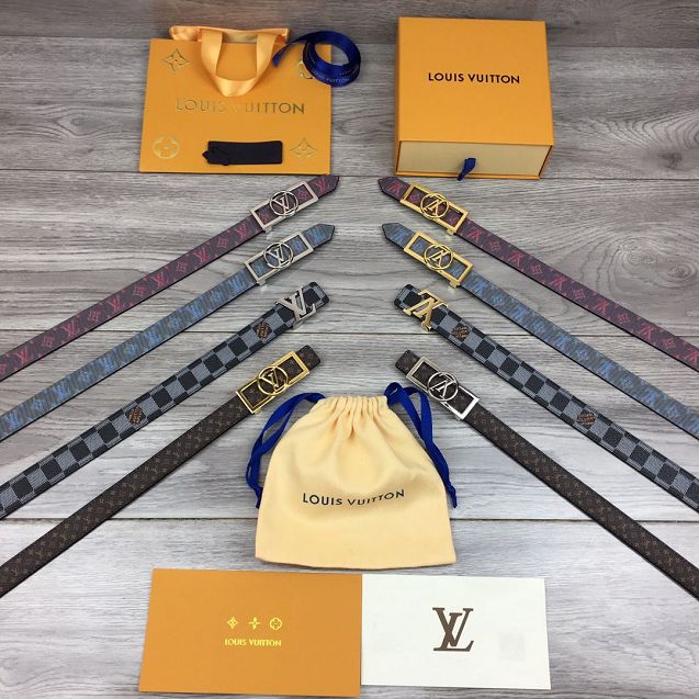 Louis vuitton original monogram 25mm belt M0173 red