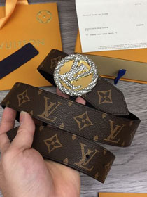 Louis vuitton original monogram 35mm belt M0168 black